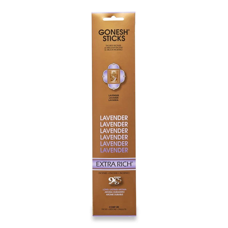 Gonesh Lavender Incense Sticks, 20-Pack