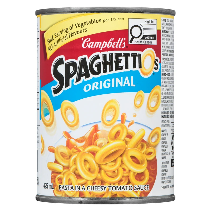 Campbell's Original Spaghettios Pasta in a Cheesy Tomato Sauce, 425 ml