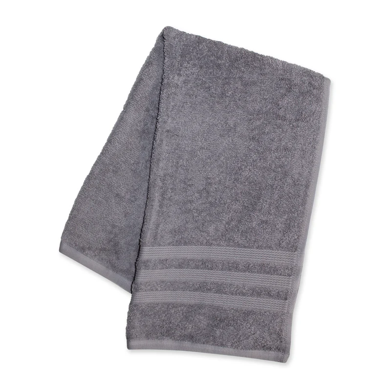 Cleanse Soft Cotton Hand Towel, Silver, 28-in