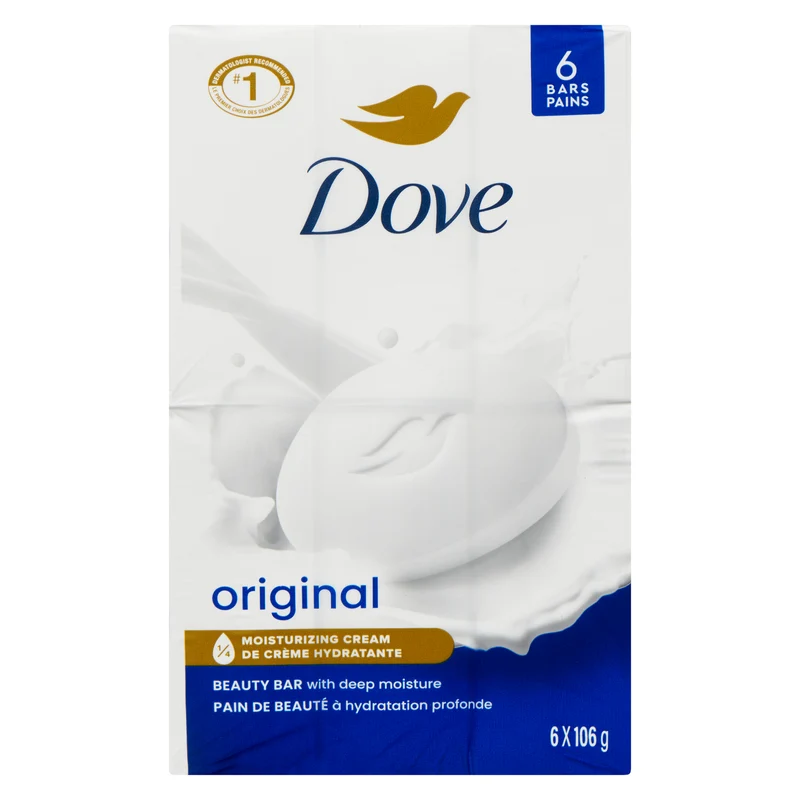 Dove Beauty Bar with Deep Moisture Original, 6-Pack, 106 g