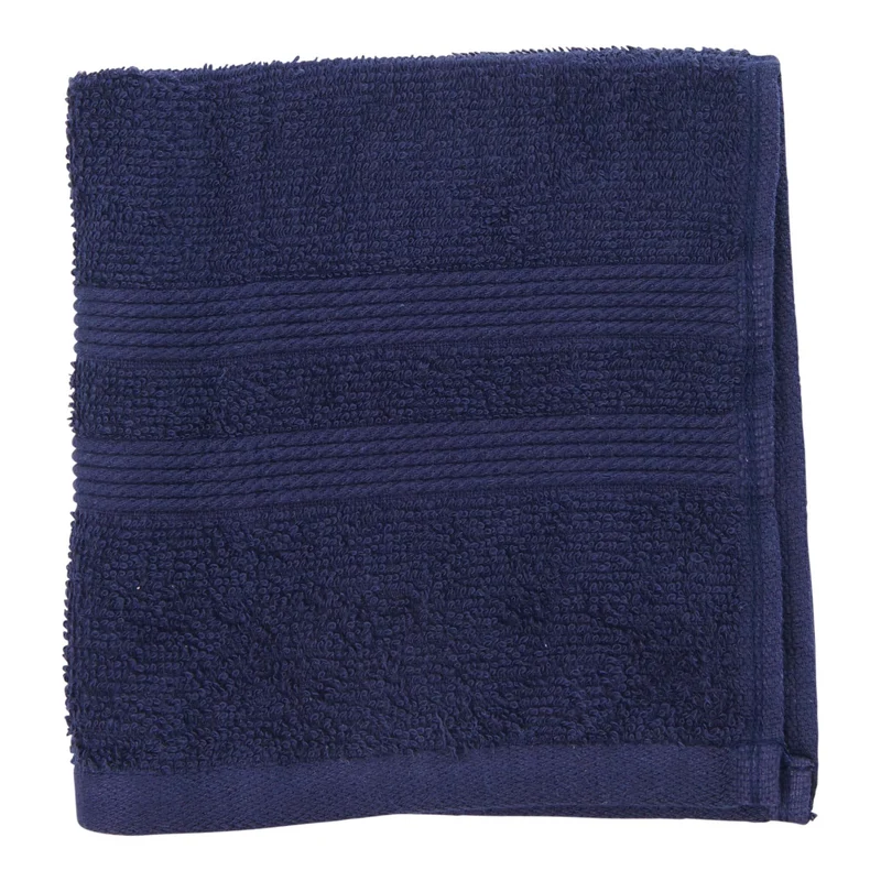 Cleanse Soft Cotton Face Cloth, Navy, 13-in