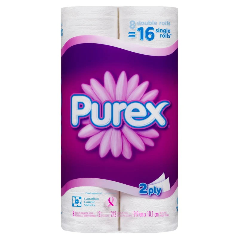 Purex 2-Ply Rolls of Bathroom Tissue, 8-Pack