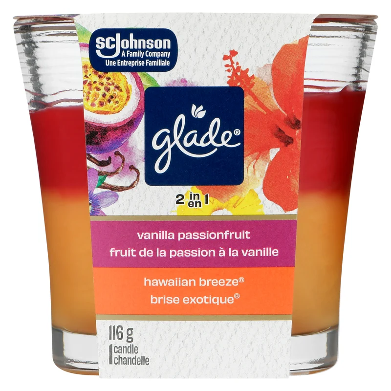 Glade 2 in 1 Vanilla Passionfruit + Hawaiian Breeze Candle