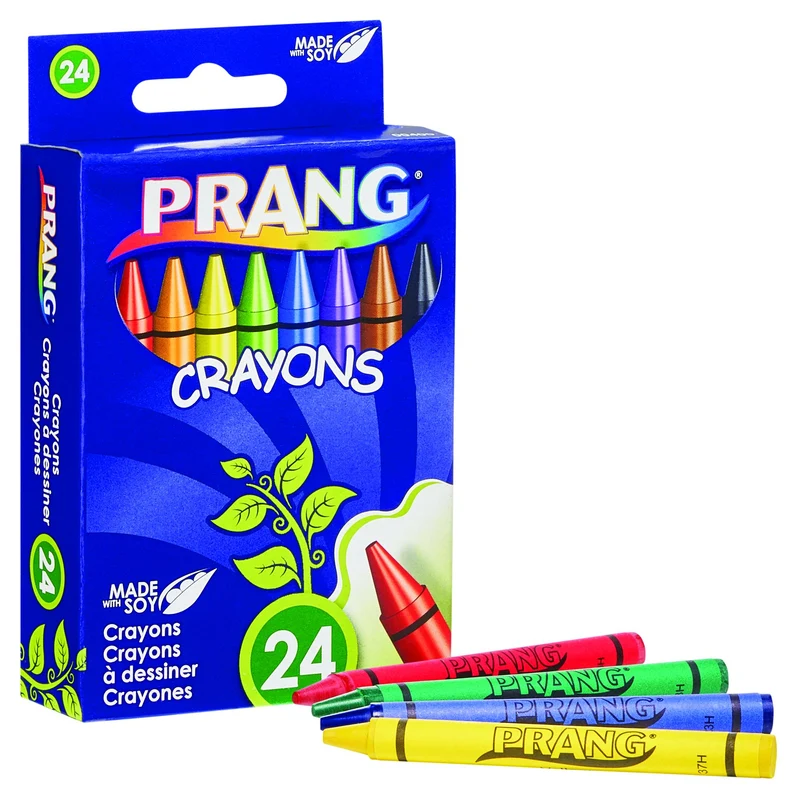 Prang Strong Pigment Soybean Oil Crayons, Assorted Colours, 24-Pack