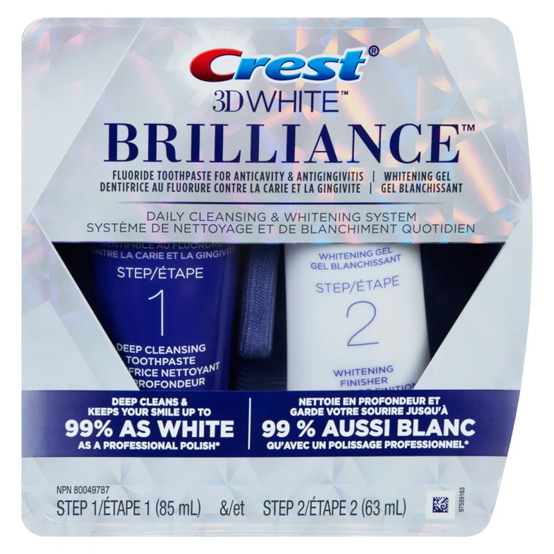Crest 3D White Brillance Two Step Cleansing and Whitening System, 148-mL