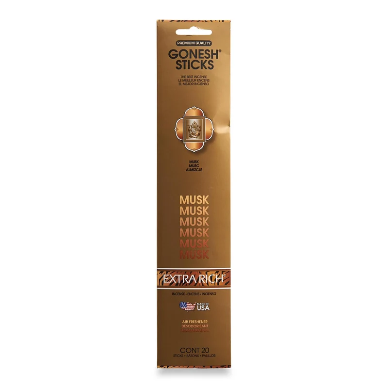 Gonesh Musk Incense Sticks, 20-Pack