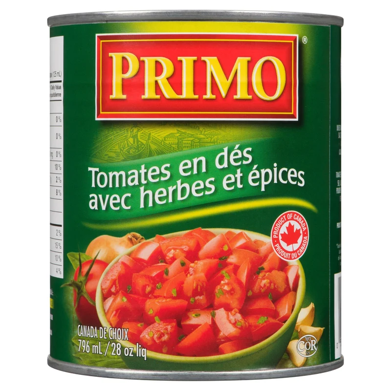 Primo Diced Tomatoes Herb and Spices - 796ml