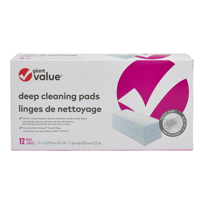 Giant Value Deep Cleaning Pads, 11-in x 6-in, 12-Pack