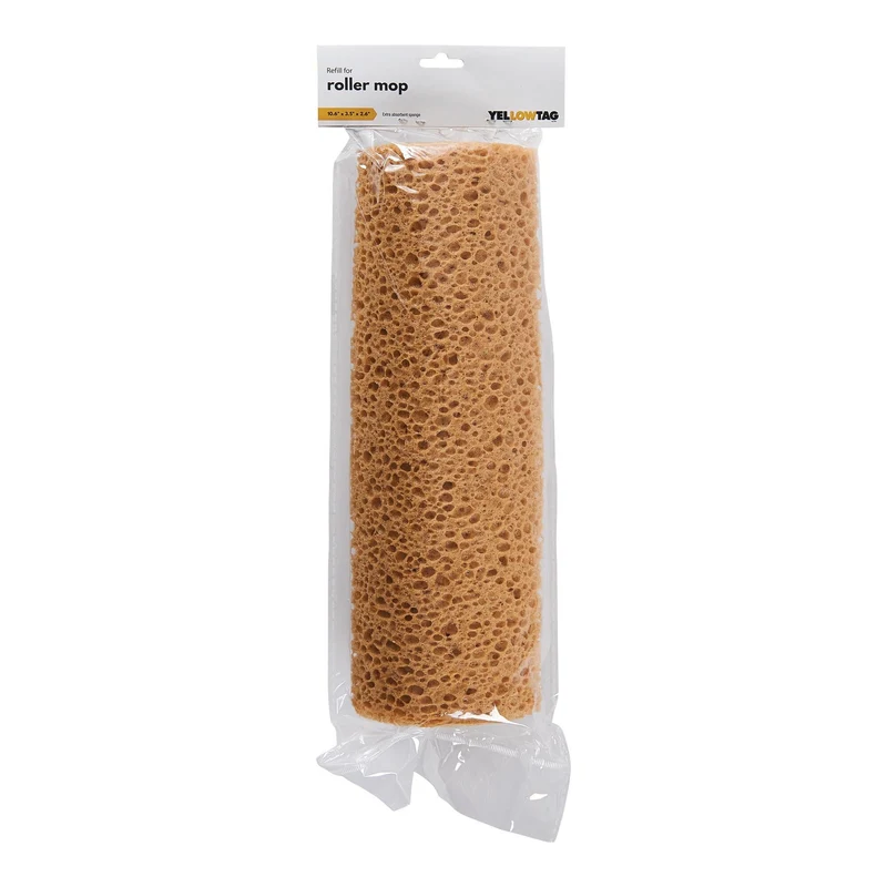 YellowTag Extra Absorbent Sponge Roller Mop Refill, Brown