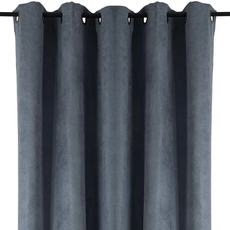 HomeStyles Faux Suede Curtain Panel with Grommets, Grey, 37-in x 96-in.
