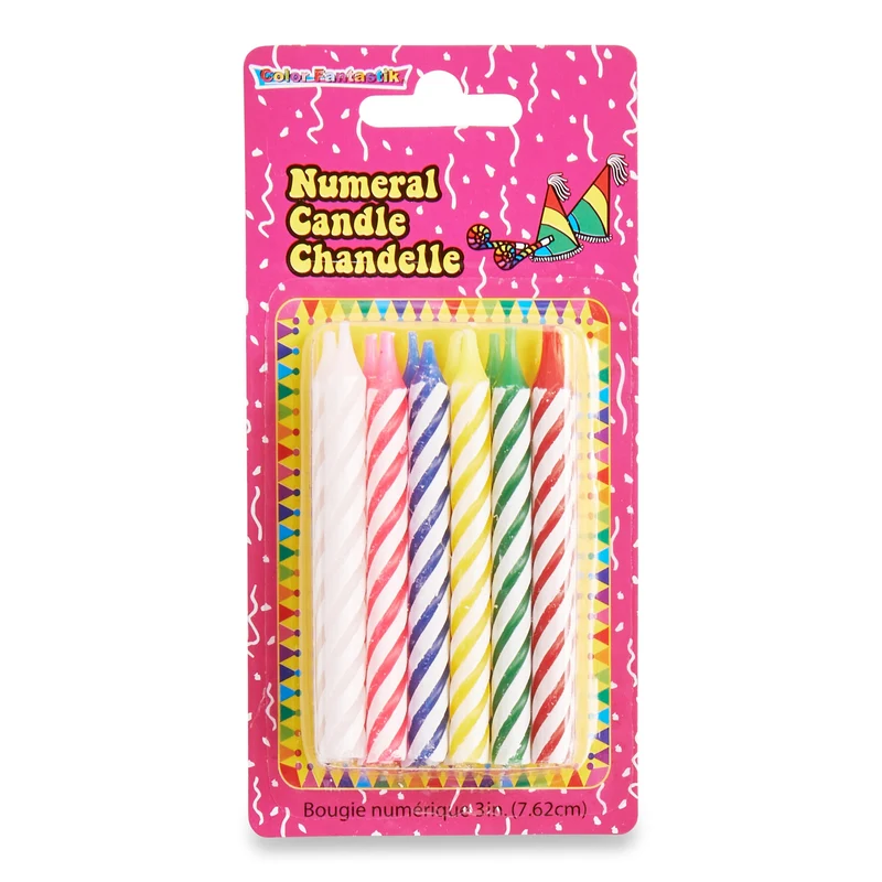 Color Fantastik Numeral Birthday Candles, 12-Pack