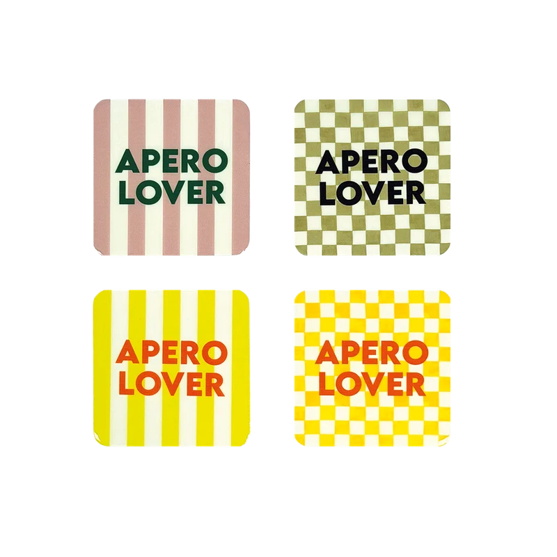 Set de 4 dessous de verre APERO LOVER