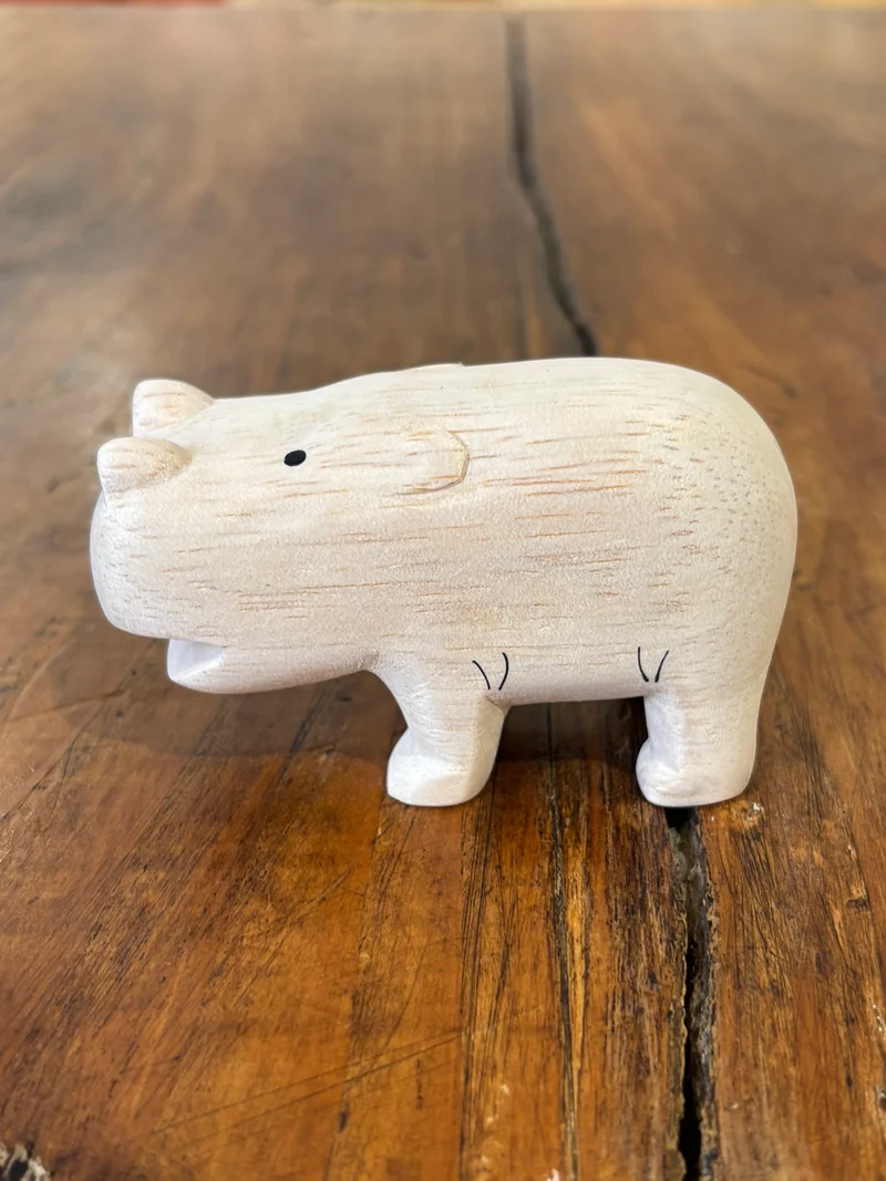 Hippopotame Figurine en Bois - T-Lab.