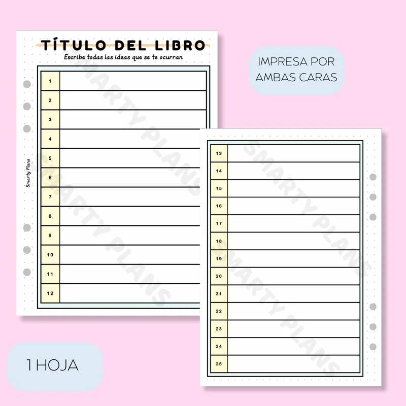 Plantilla Individual Escritores - Titulo del Libro