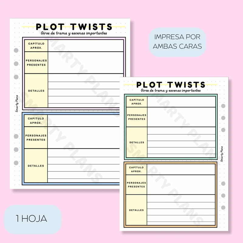 Plantilla Individual Escritores - Plot Twists