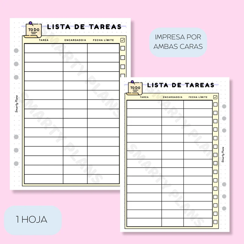 Plantilla Individual Eventos - Lista de tareas