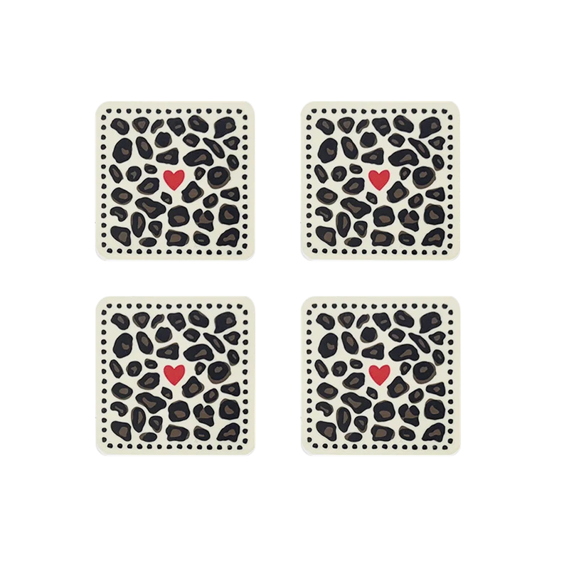 Set de 4 dessous de verre LÉOPARD