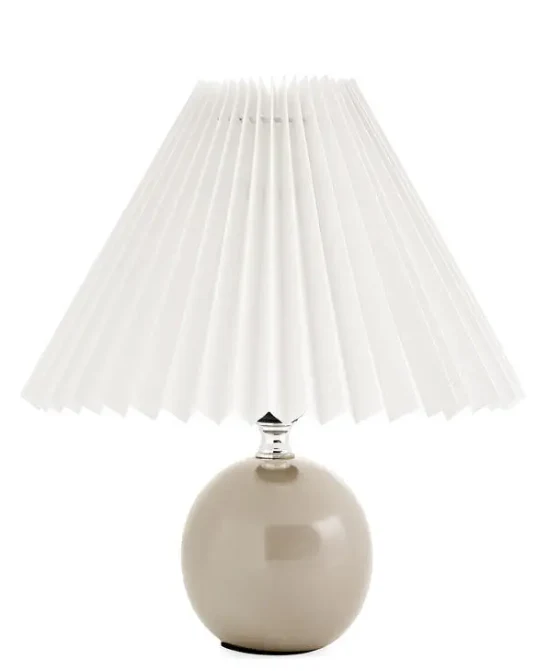 Lampe de table en céramique avec abat-jour plissé
