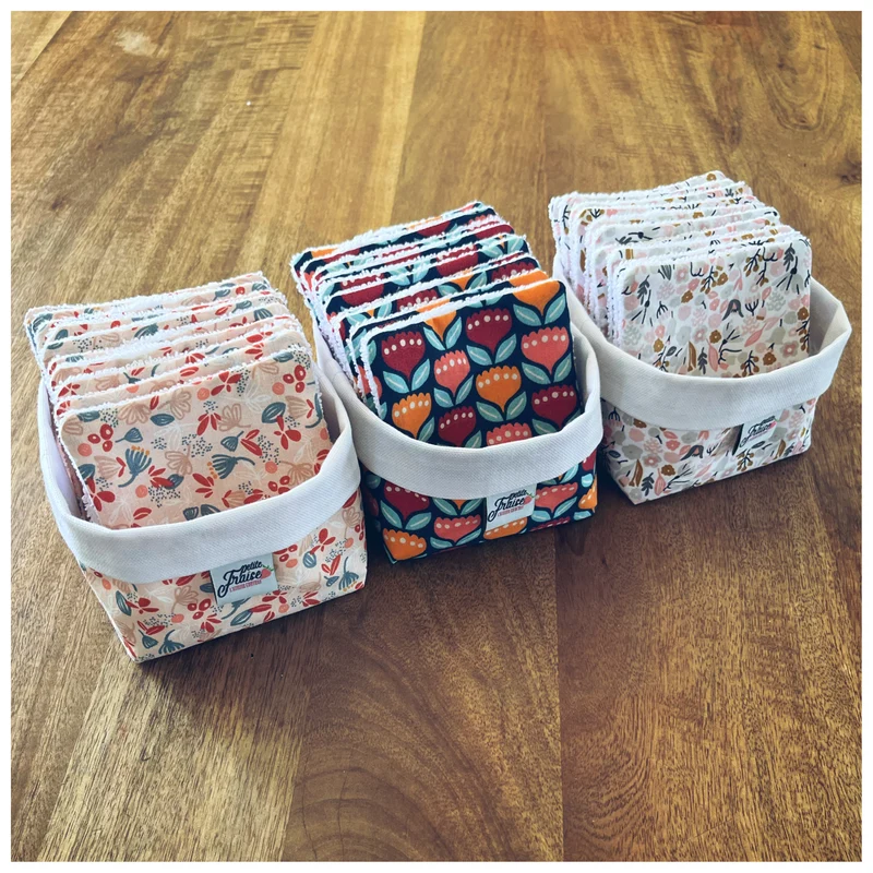 Pochon de 10 lingettes lavables à personnaliser