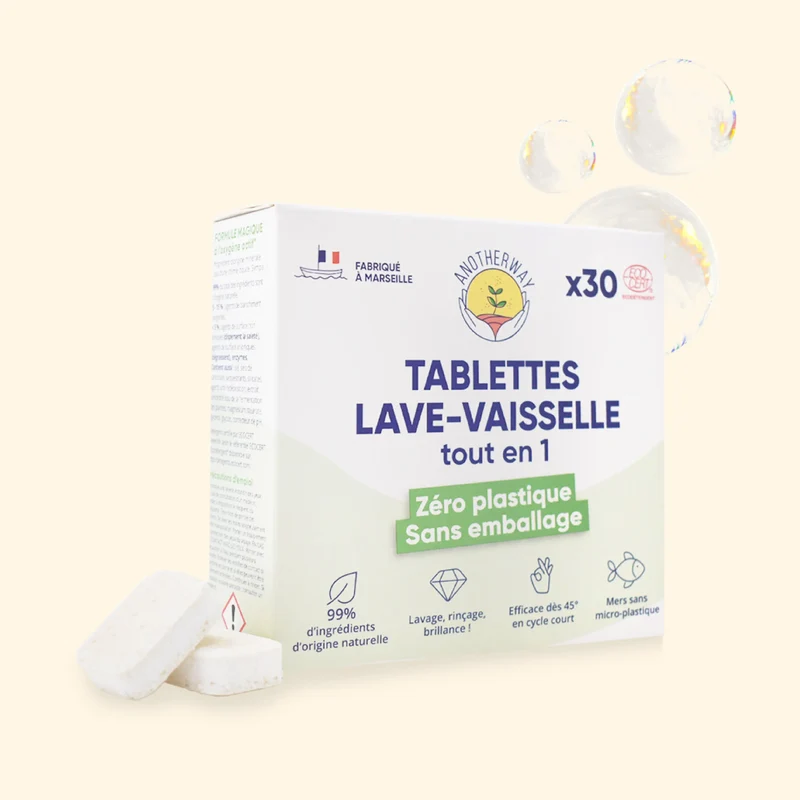 Tablettes lave-vaisselle sans film ni emballage (x30)