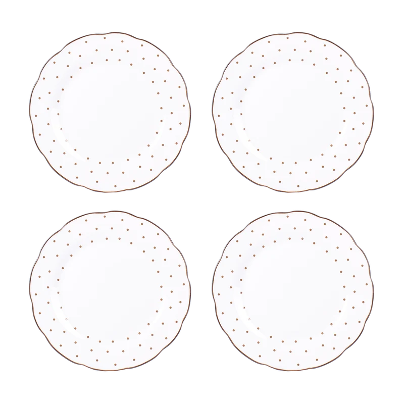 Set de 4 assiettes plates à pois