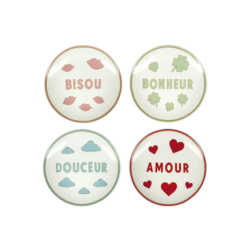 Set de 4 assiettes dessert AMOUR