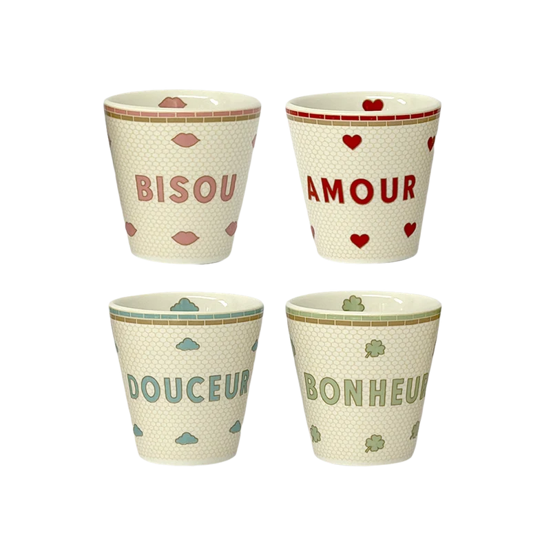 Set de 4 gobelets AMOUR
