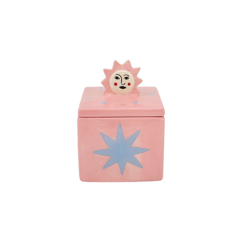 Boîte Soleil carrée rose
