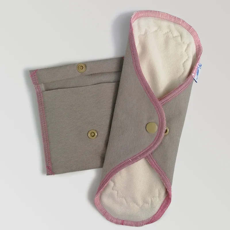 Pack protection périodique et pochette - Taupe fil rose