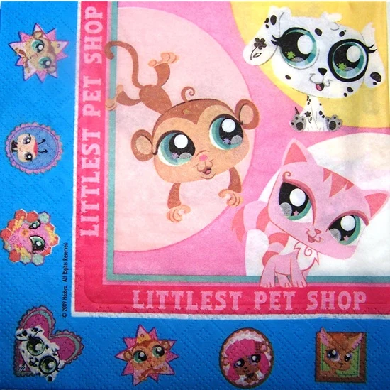 Lot de 16 Serviettes Petshop
