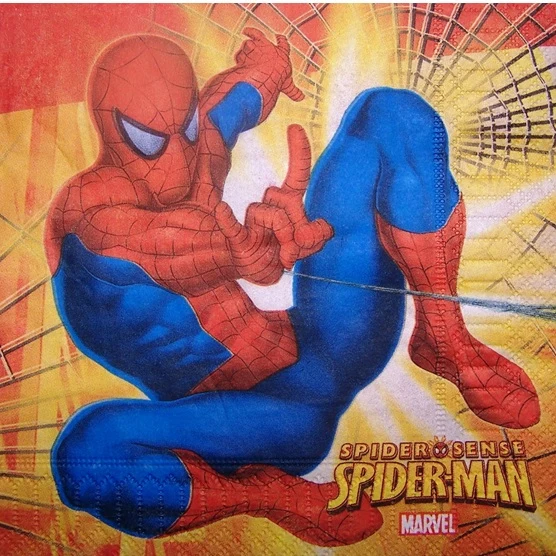 Lot de 20 Serviettes Spiderman