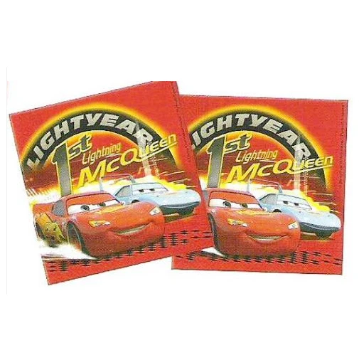 Lot de 16 Serviettes Cars