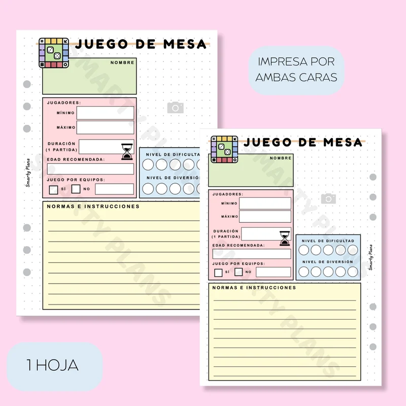Plantilla Ocio - Juegos de Mesa (en detalle)