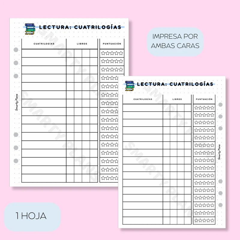 Plantilla Ocio - Lectura Cuatrilogías