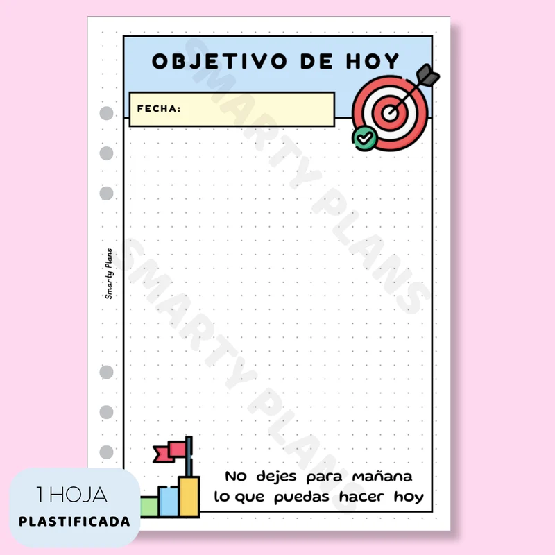 Plantilla Plastificada - Objetivo de Hoy