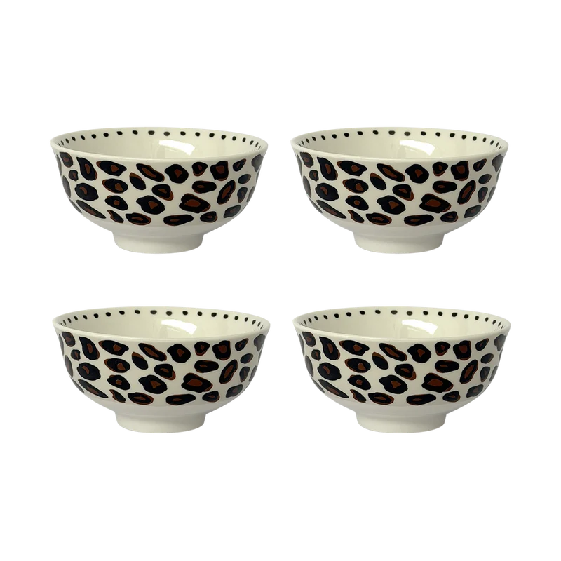 Set de 4 bols LEOPARD