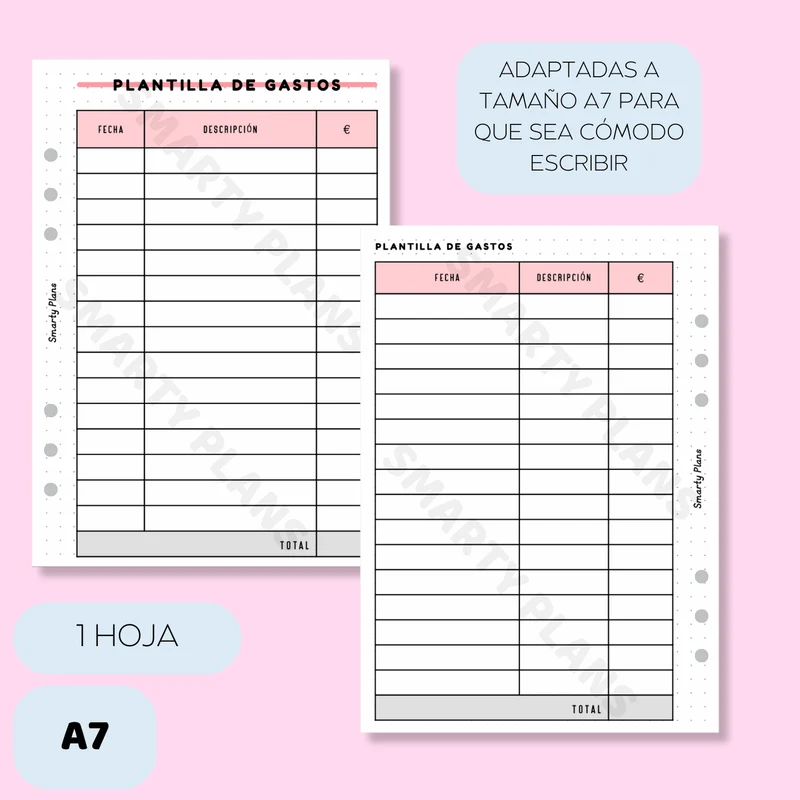 Plantilla A7 - Finanzas - Gastos Mensual