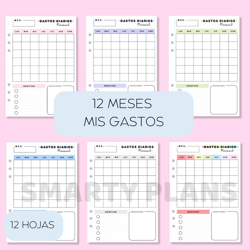 Pack Finanzas - Calendario 12 Meses de Gastos