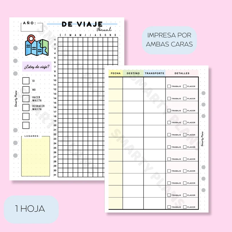 Hoja Anual - De Viaje