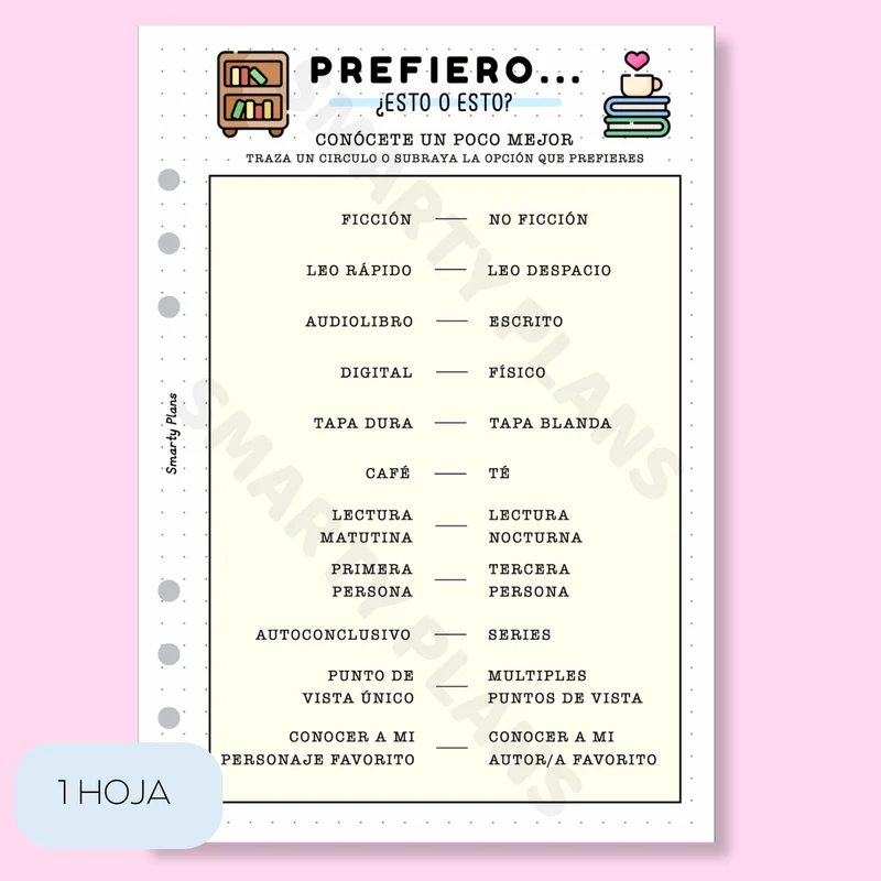 Plantilla Lectura - Prefiero... ¿esto o esto?