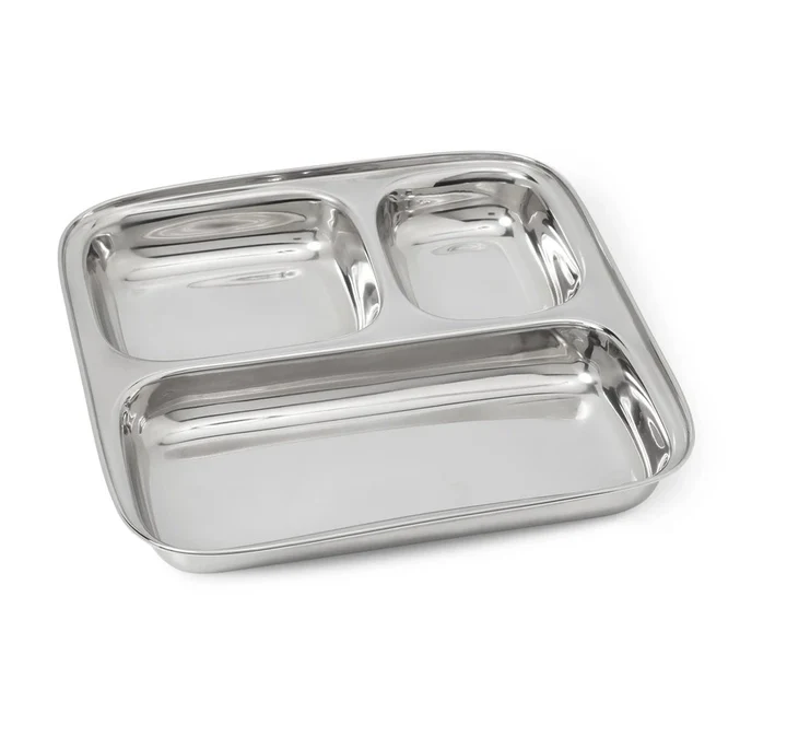 Assiette rétro TV Dinner en acier inoxydable
