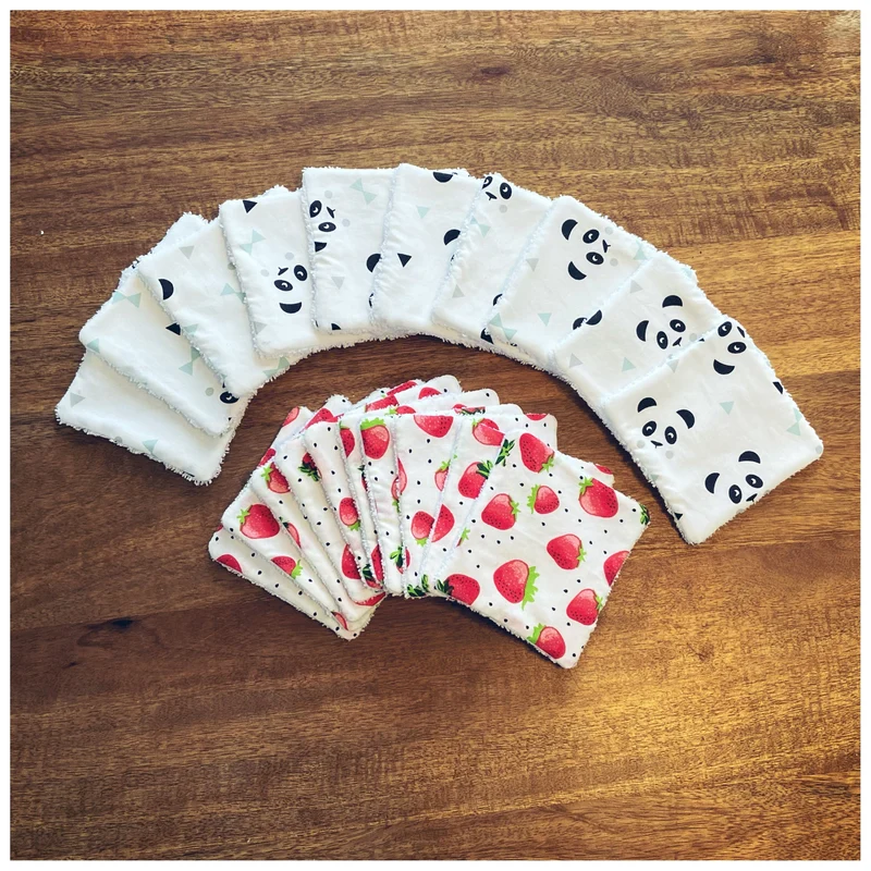 Lot 10 lingettes lavables à personnaliser