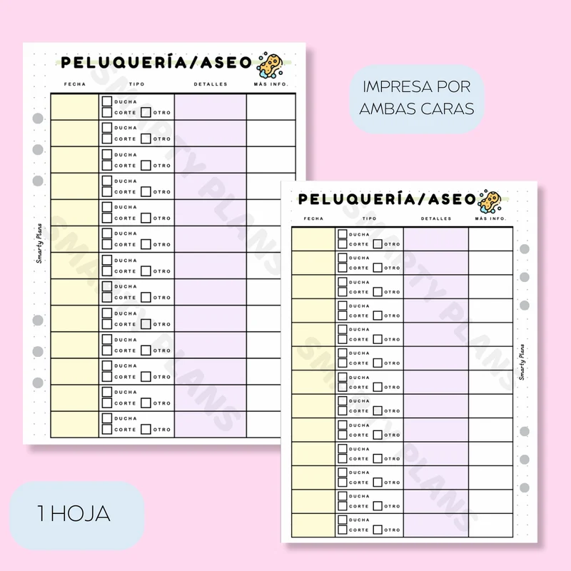 Plantilla Individual Mascotas - Peluquería /Aseo