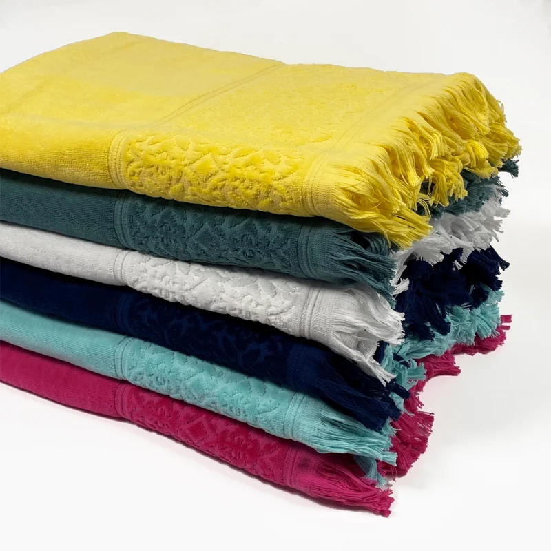 Serviette de bain éponge velours unie - Romance - 90x170cm