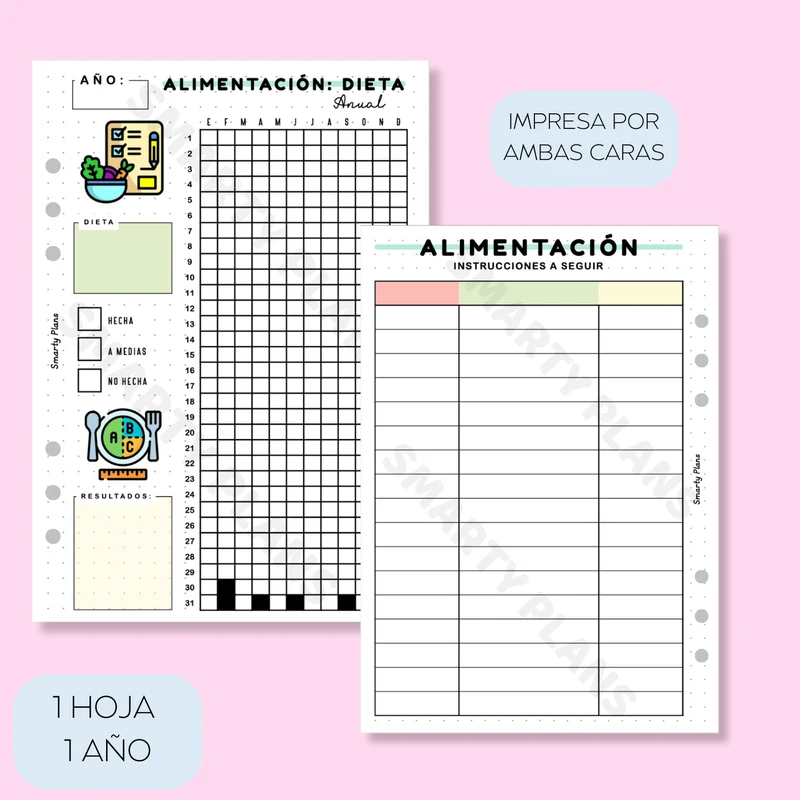 Hoja Anual - Alimentación Dieta