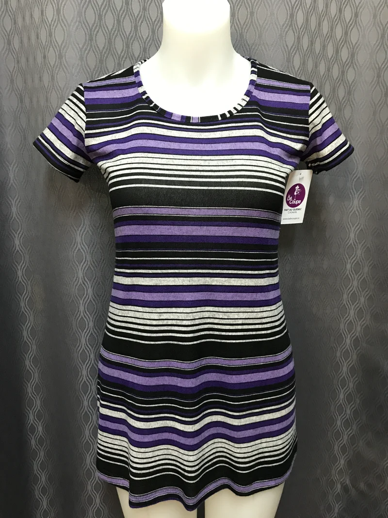 Tunique rayée Mauve
