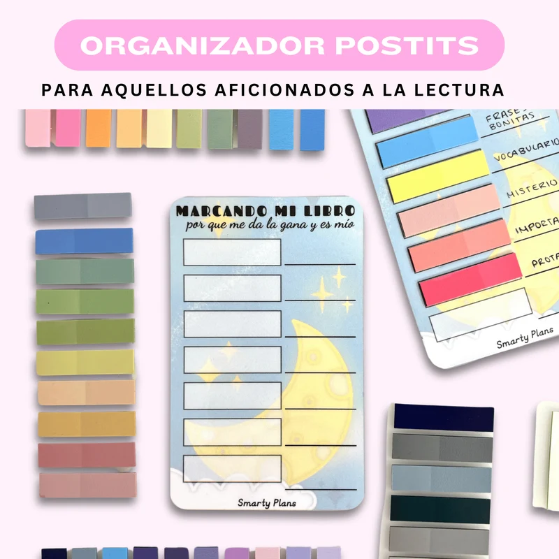 Marcapáginas Tarjeta Plastificada Porta Posits - Lectura