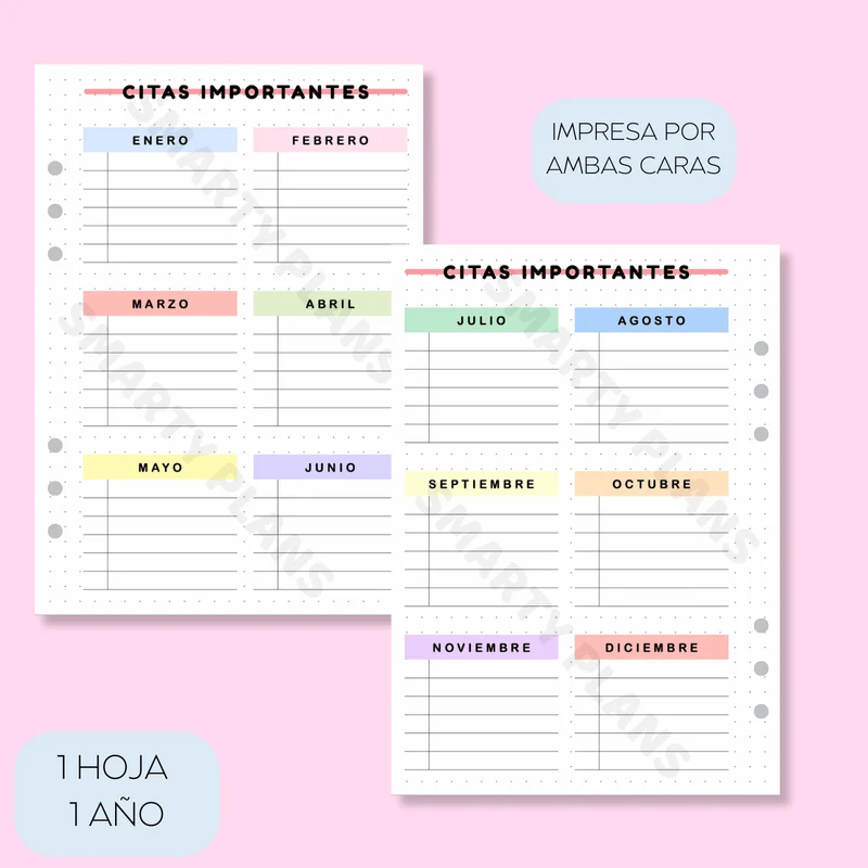 Hoja Anual - Calendario Citas Importantes