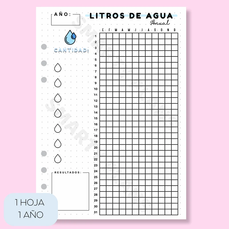 Hoja Anual - Litros de Agua