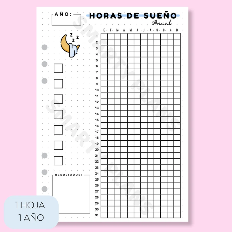 Hoja Anual - Horas de Sueño